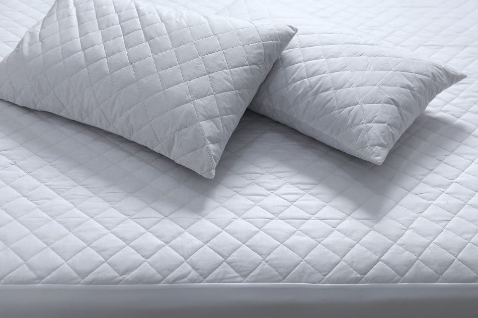 Elan Linen 100% Cotton Quilted Fully Fitted 50cm Deep King Single Size Waterproof Mattress Protector