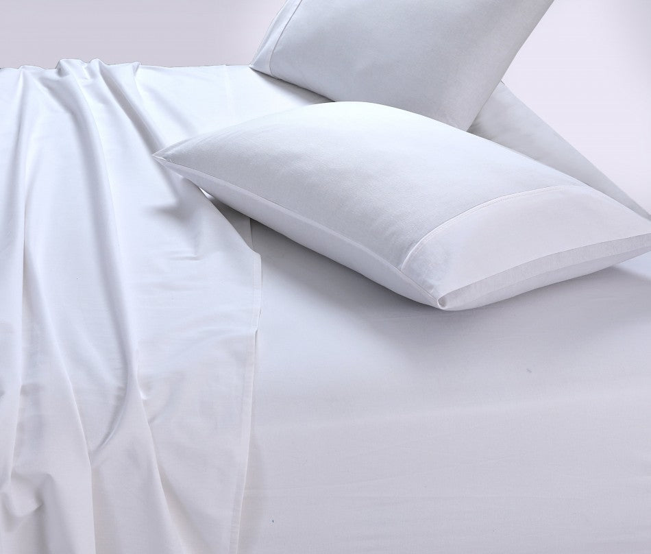 Elan Linen 100% Egyptian Cotton Vintage Washed 500TC White King Single Bed Sheets Set