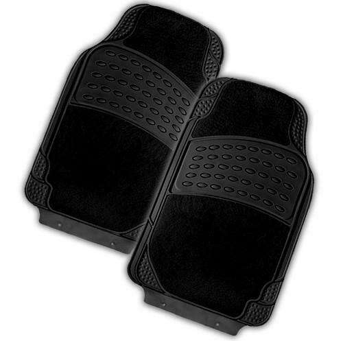 COLOSSUS 2-Piece Car Mat - BLACK [Rubber/Carpet]