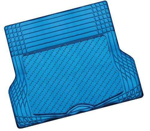 ALUMINIUM LOOK 1-Piece Boot Mat - BLUE [Rubber/Aluminium Look]