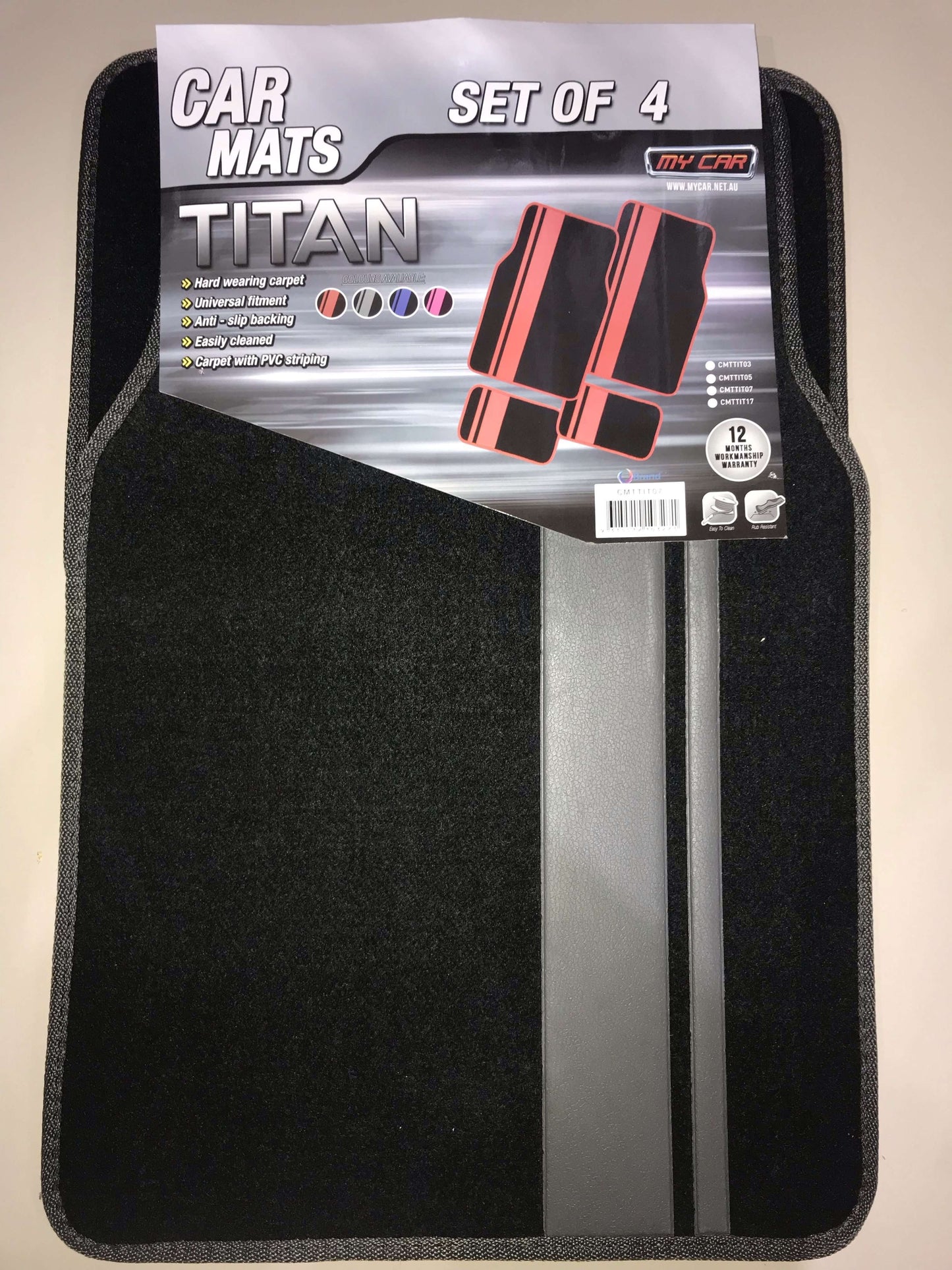 TITAN 4-Piece Car Mat - GREY