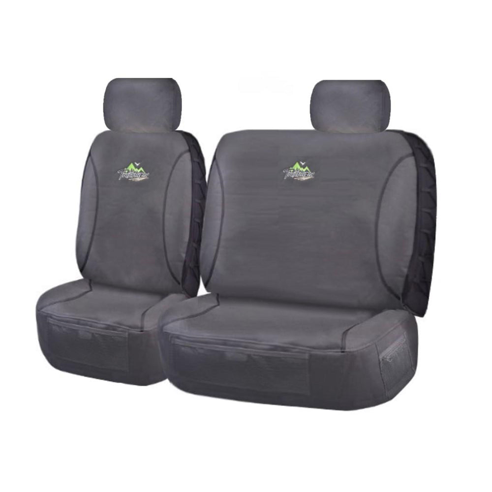 Seat Covers for TOYOTA LANDCRUISER 70 SERIES VDJ 05/2007 ? ON SINGLE / DUAL CAB FRONT BUCKET + _ BENCH CHARCOAL TRAILBLAZER