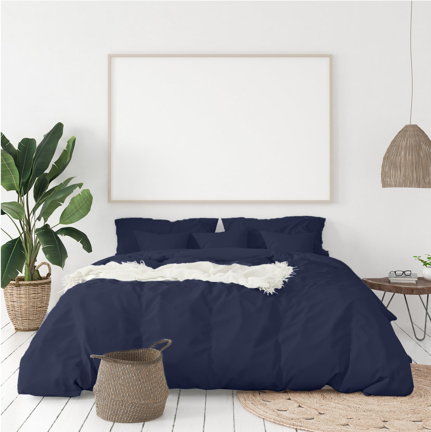 Balmain 1000 Thread Count Hotel Grade Bamboo Cotton Quilt Cover Pillowcases Set - King - Royal Blue