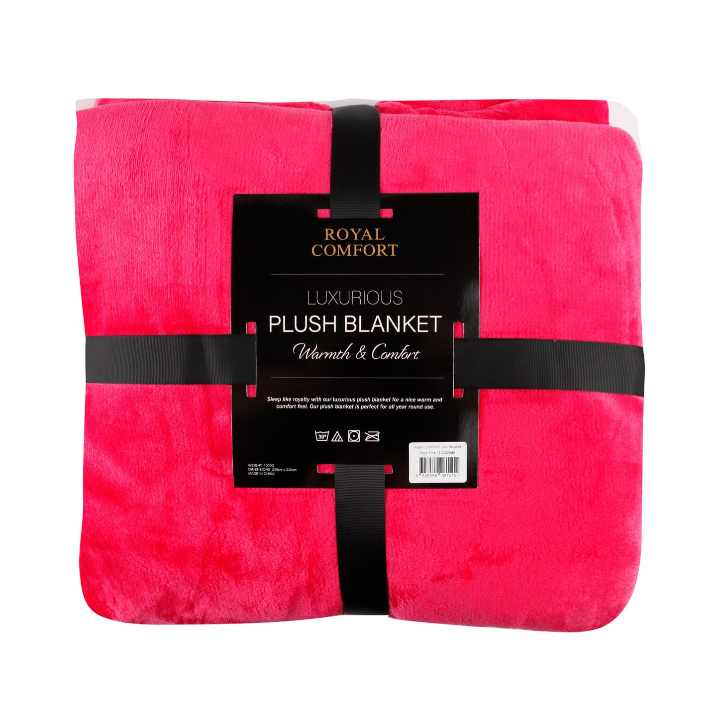 Royal Comfort Plush Blanket Throw Warm Soft Super Soft Large 220cm x 240cm - Rose Pink