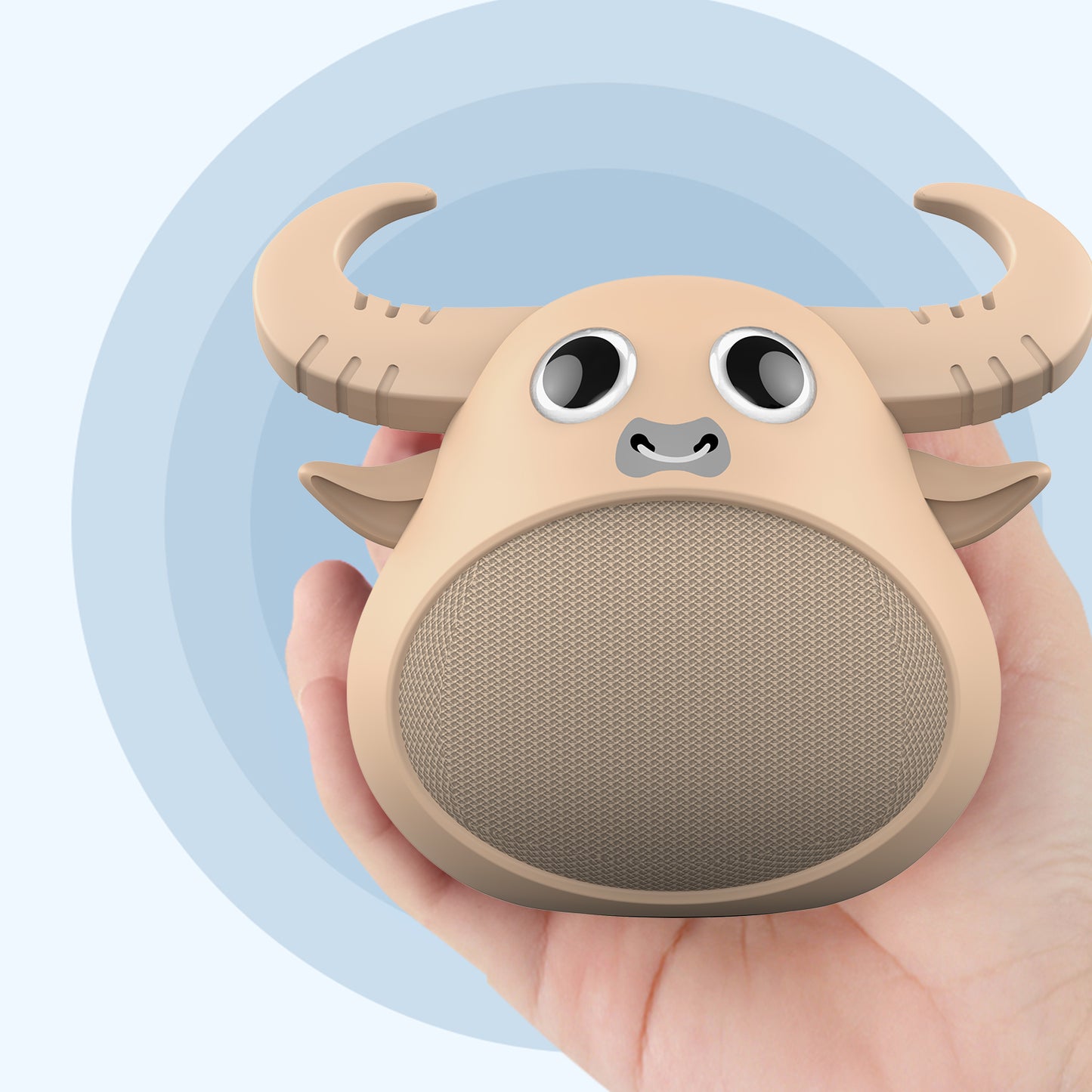 Fitsmart Bluetooth Animal Face Speaker Portable Wireless Stereo Sound - Khaki