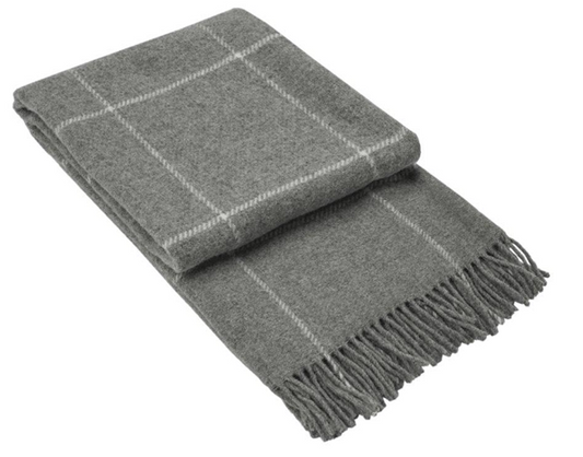 Brighton Throw - 100% NZ Wool - Grey Striped