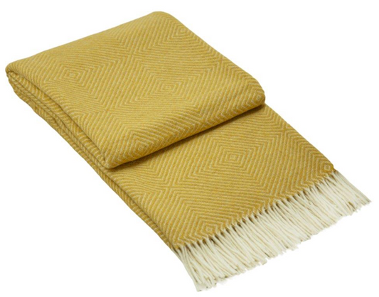 Hampton Throw - Merino Wool Blend - Mustard