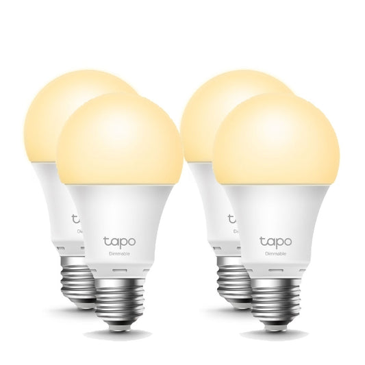 TP-LINK Tapo L510E(4-Pack) Smart Wi-Fi Light Bulb, Edison Screw, Dimmable, No Hub Required, Voice Control, Schedule & Timer 2700K 8.7W 2.4 GHz 802.1