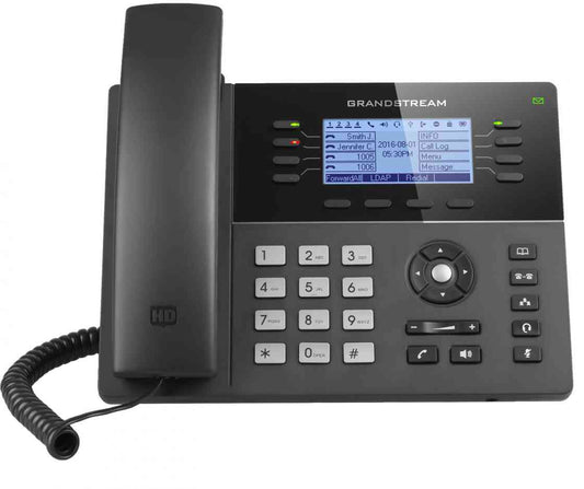 GRANDSTREAM GXP1782 8 Line IP Phone, 4 SIP Accounts, 200x80 Pixel Backlit Display, HD Audio, Dual-Switched Gigabit Port, Powerable Via POE