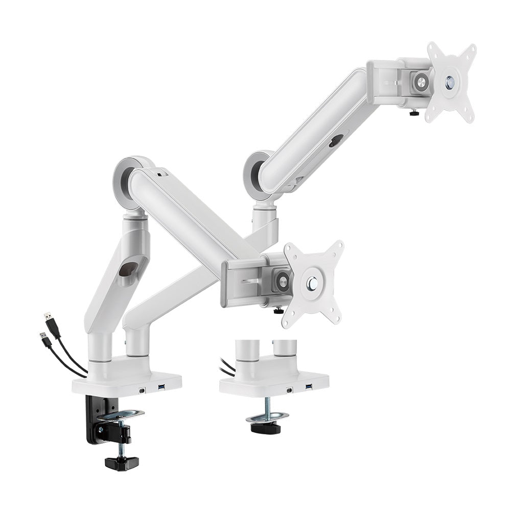 BRATECK LDT75-C024UCS Designer Premium Dual Monitor Spring-Assisted Monitor Arm with USB-A/USB-C Ports