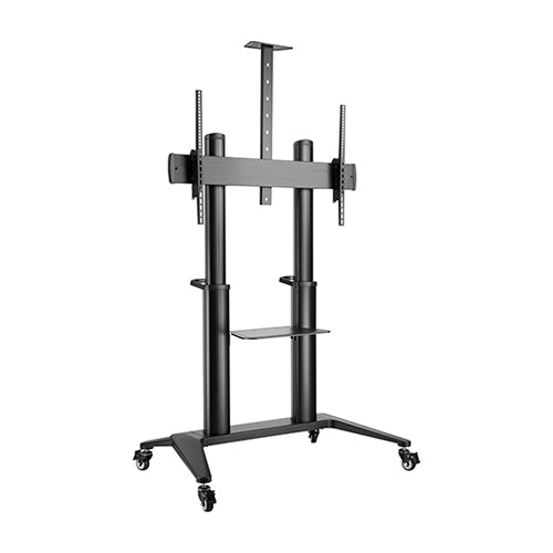 BRATECK Ultra-Modern Large Screen Aluminum TV Cart Fit 70'-120' Up to 140kg- Black