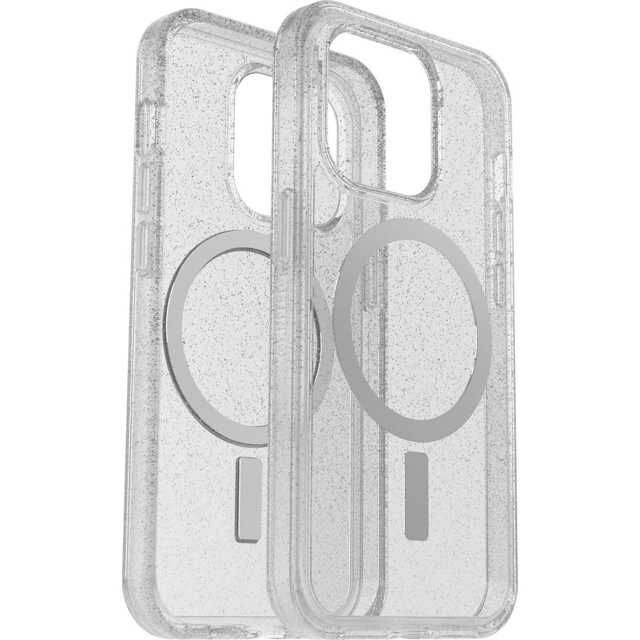 OTTERBOX Apple iPhone 14 Pro Symmetry Series+ Clear Antimicrobial Case for MagSafe - Stardust (Clear Glitter) (77-89247)