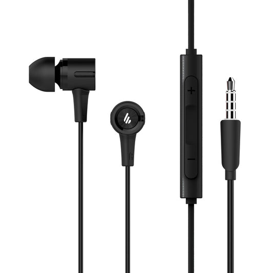 EDIFIER P205 Earbuds with Remote and Microphone - 8mm Dynamic Drivers, Omni-directional, 3 button In-line Control, Compact, Earphone