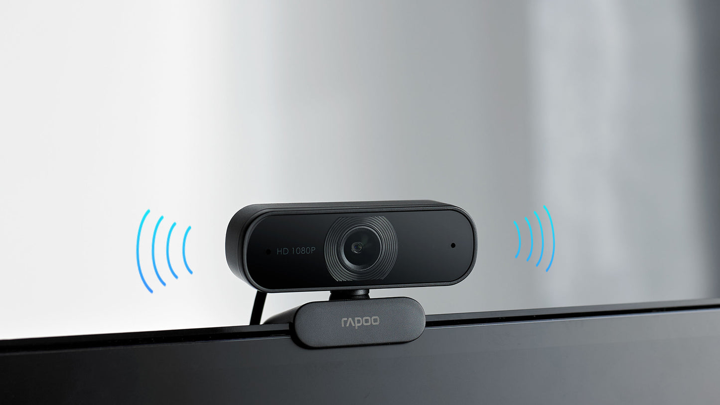 RAPOO C260 Webcam FHD 1080P/HD720P, USB 2.0 Compatible Win7/8/10, Mac OS X 10.6 or above, Chrome OS and Android V5.0 or above - Ideal for TEAMS, Zoom