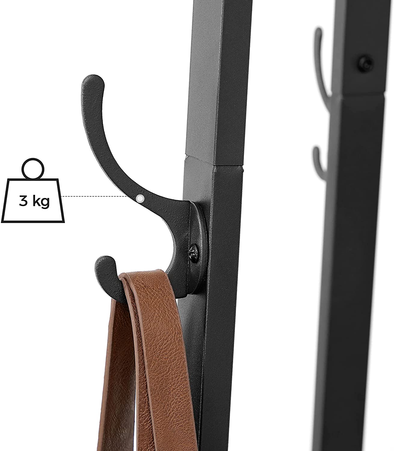 Coat Rack with 3 Shelves with Hooks Rustic Brown and Black