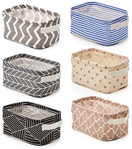 Pack of 6 Foldable Storage Bins Baskets with Handles for Bathroom, Kids and Office (Multi)