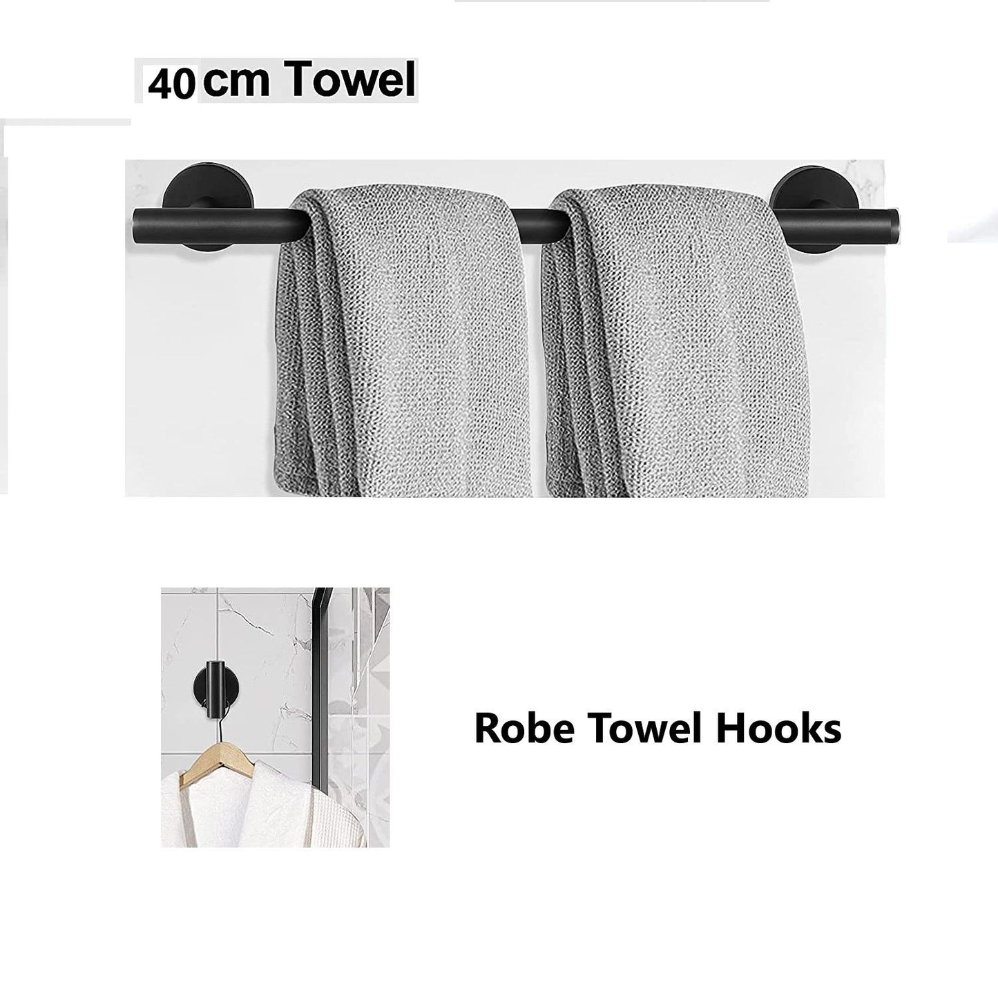 4 Piece Stainless Steel-Towel Rack Set Wall Mount with Brushed Finish for Bathroom