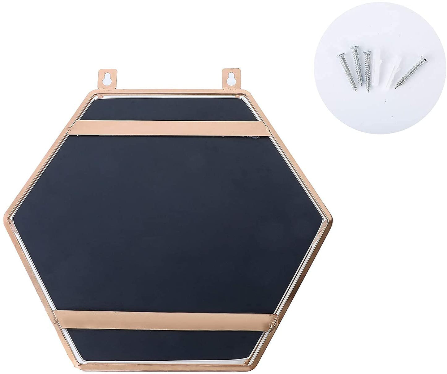 Hexagon Hanging Mirror for Home Decoration (Rose Gold Color)