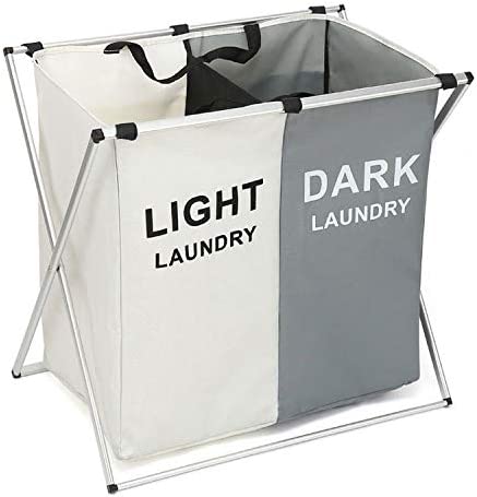 2 in 1 Large 125L Laundry Clothes Hamper Basket with Waterproof bags and Aluminum Frame