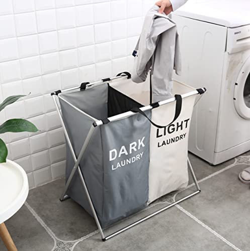 2 in 1 Large 125L Laundry Clothes Hamper Basket with Waterproof bags and Aluminum Frame