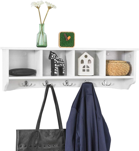 White Wall Shelf Coat Rack