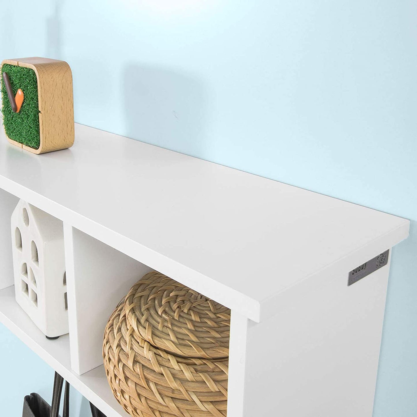 White Wall Shelf Coat Rack