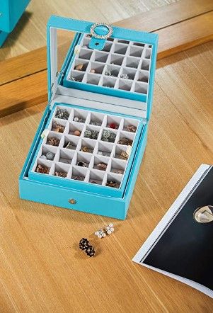 Cubic Buckle Earrings Organizer (Blue)