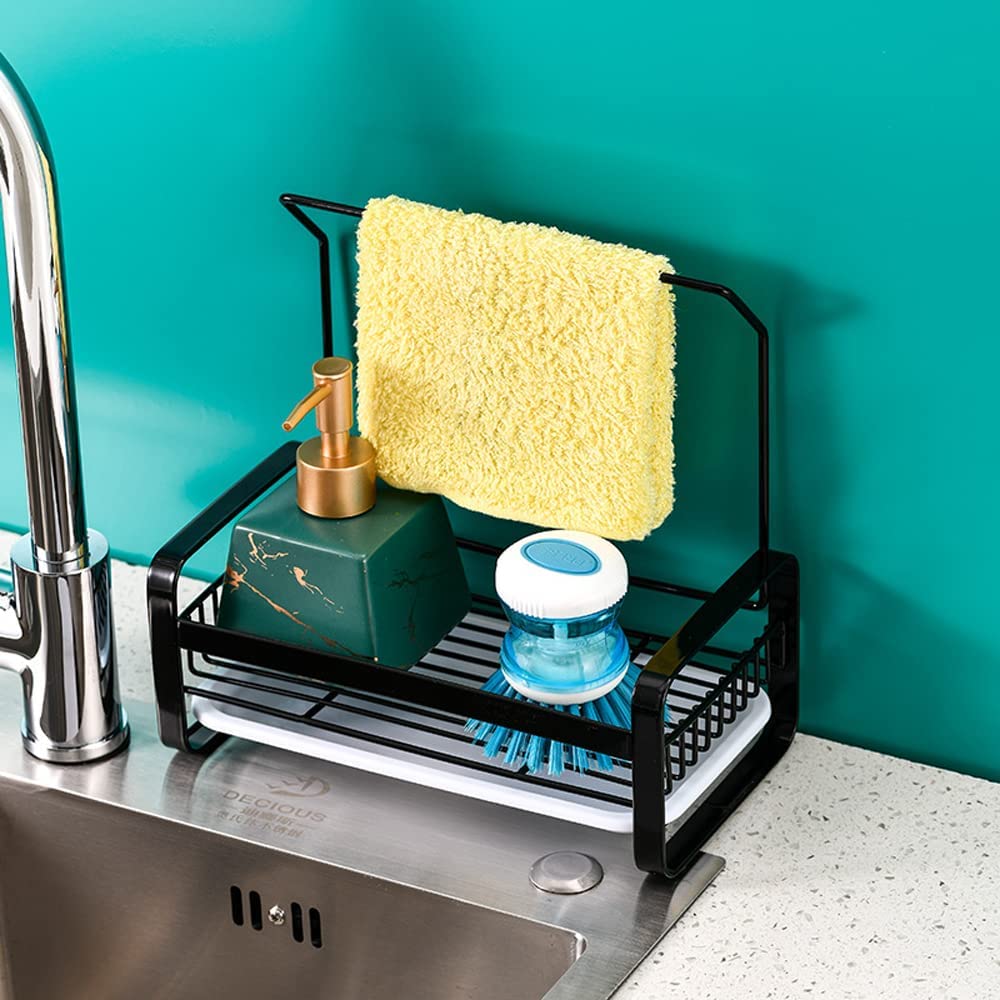 Adhesive Sink Caddy Sponge Holder Storage for Kitchen Accessories