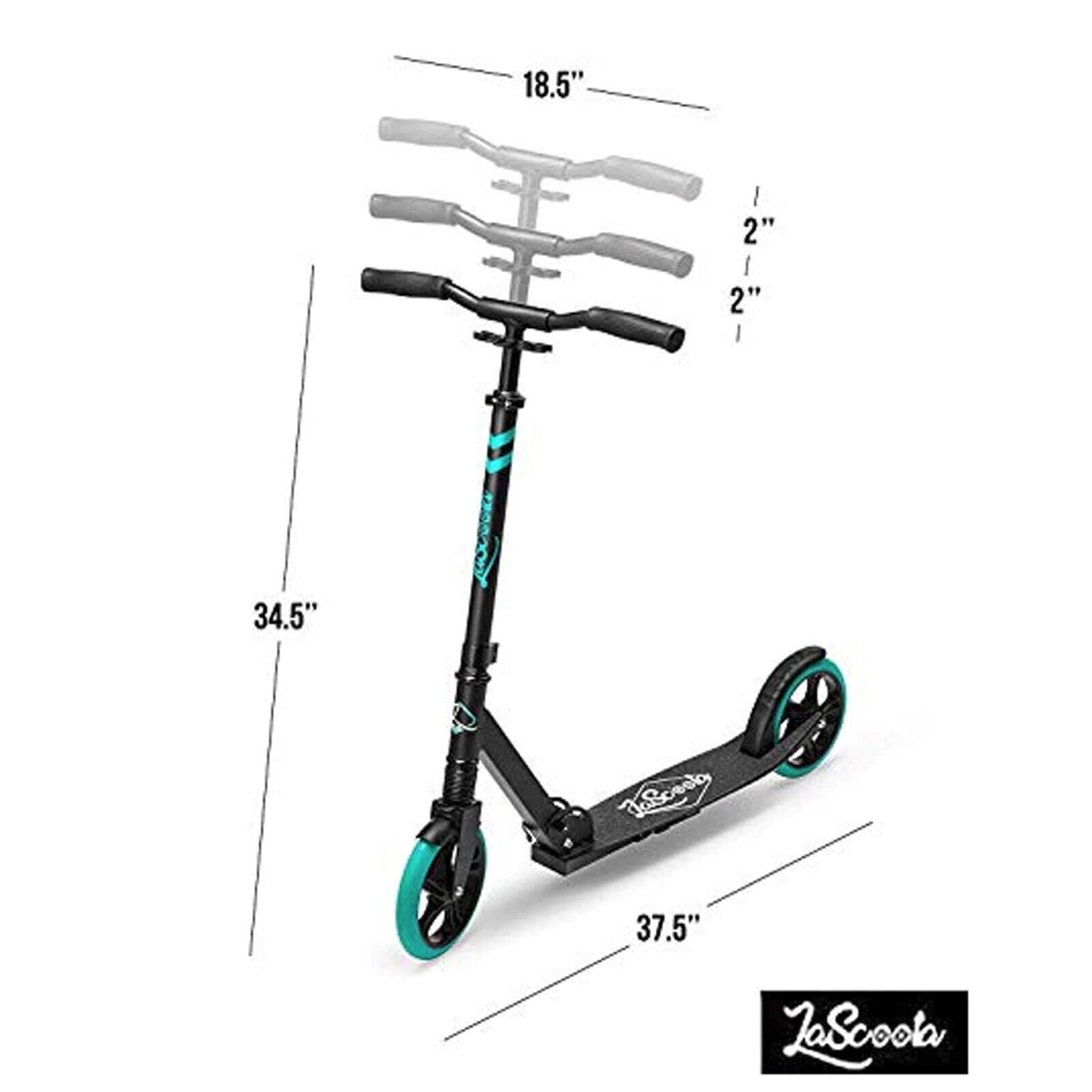 Lascoota Pulse Kick Push Commuter Scooter Teen Adult Graphic Black