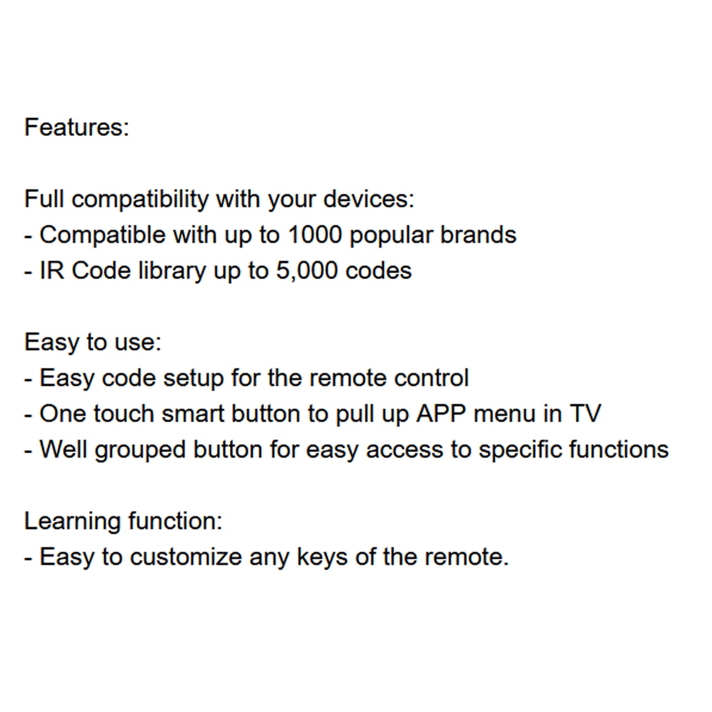 Philips Universal TV Remote Code Learn Smart TV Compatible