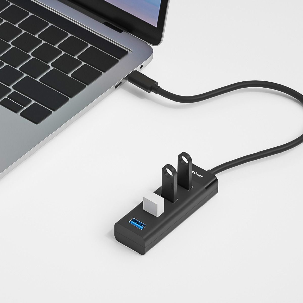 mbeat USB-C to 4-Port 3.0 Hub - Black