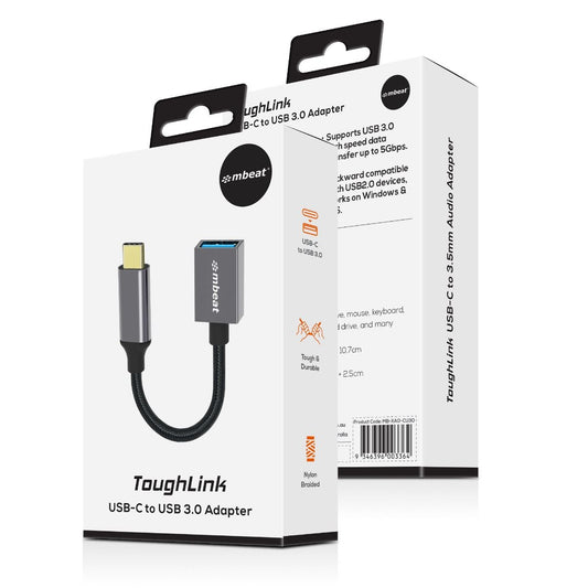 mbeat Tough Link USB-C to USB 3.0 Adapter with Cable - Space Grey