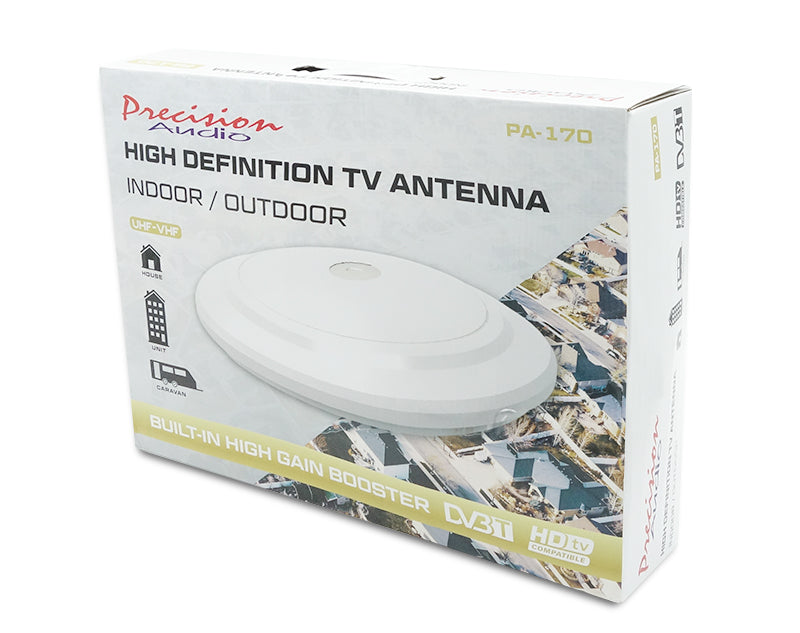 Precision Audio High Definition Outdoor TV Antenna High Gain Booster UHF VHF PA-170