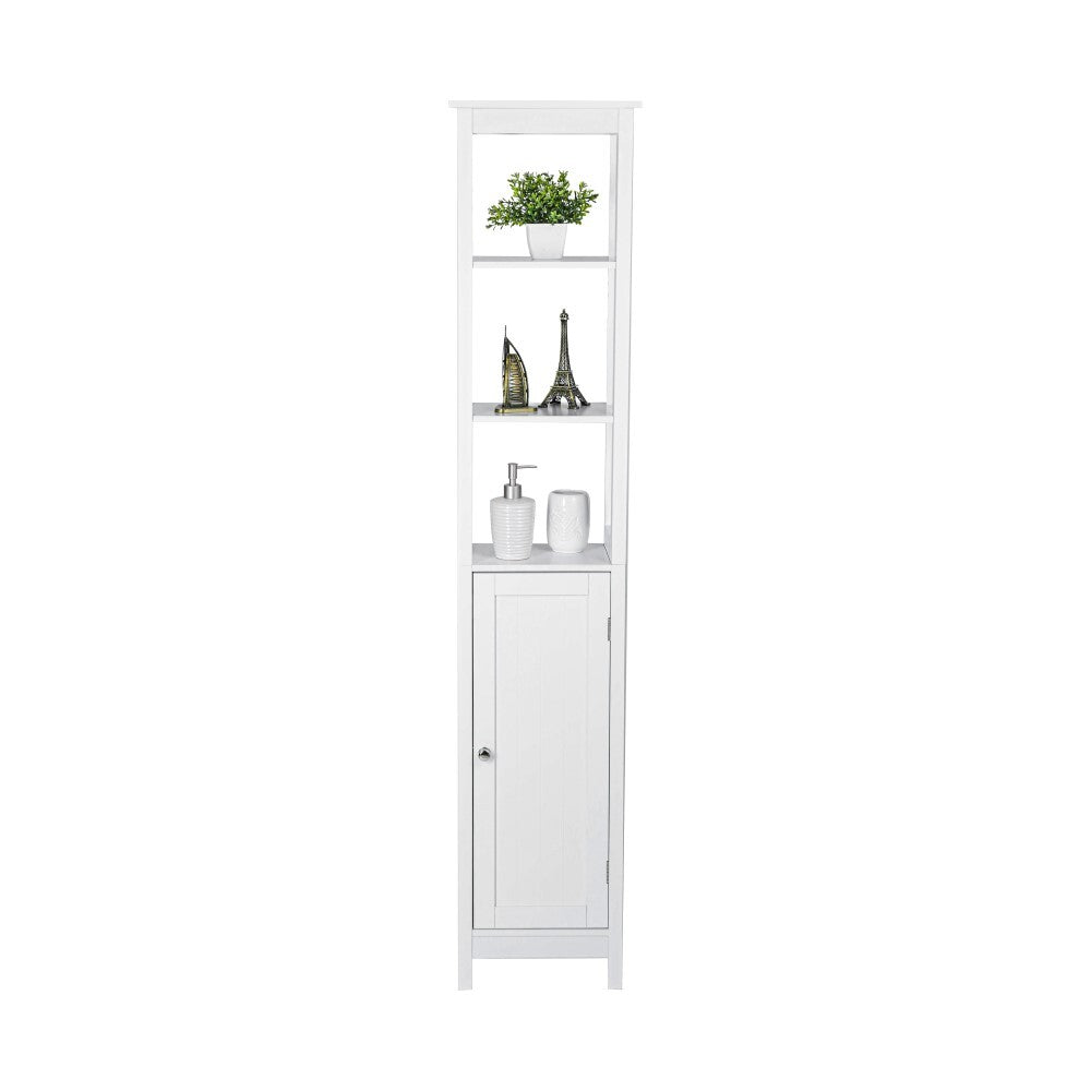 Sian Bathroom Tall Storage Cabinet Organiser With Shelves - White