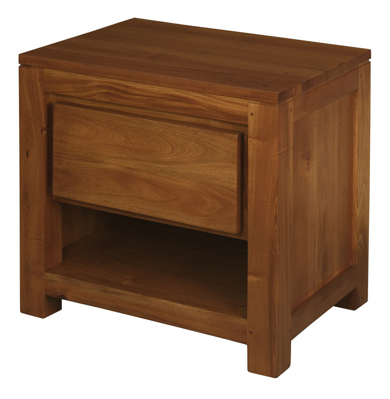 Ivy 1 Drawer Bedside Table (Light Pecan)