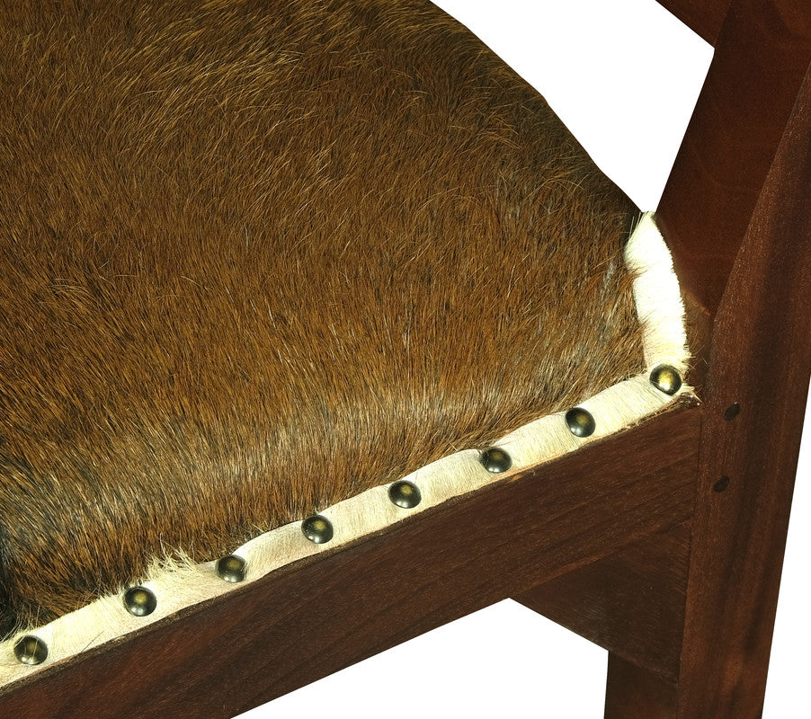 Goat Hide Single Seater Stool (Mahogany)