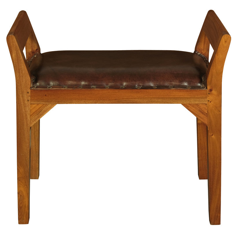 Leather Single Seater Stool (Light Pecan)