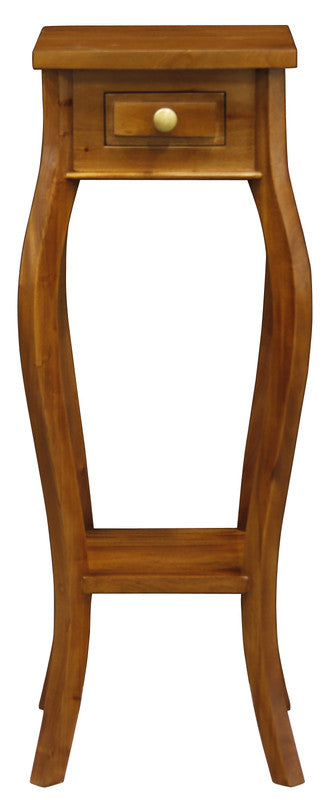 1 Drawer cabriol Leg Plant Stand (Light Pecan)