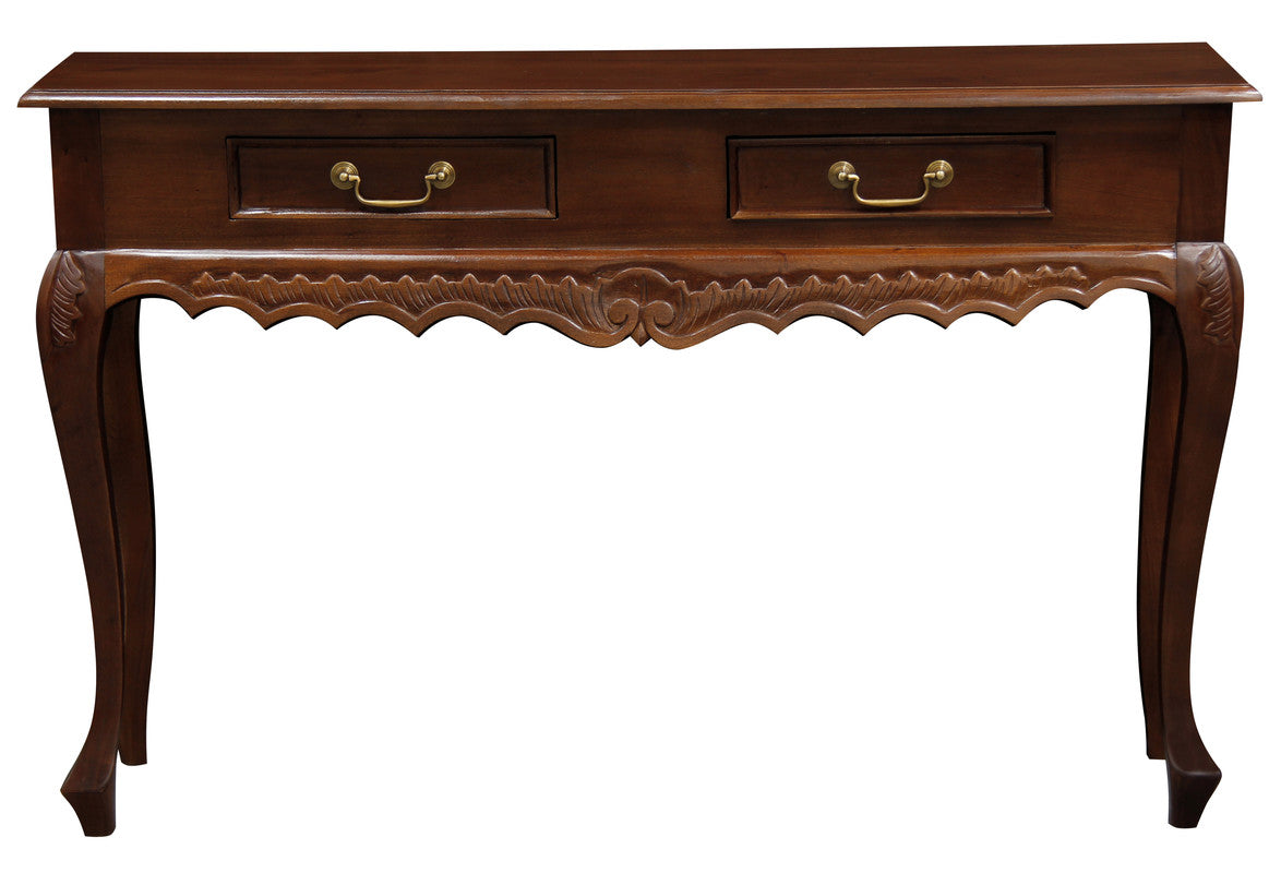 Seine 2 Drawer  Carved Sofa Table (Mahogany)