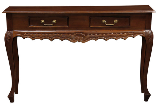 Seine 2 Drawer  Carved Sofa Table (Mahogany)