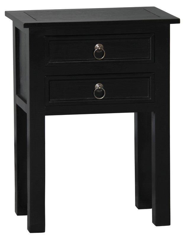 Elliot 2 Drawer Lamp Table (Black)