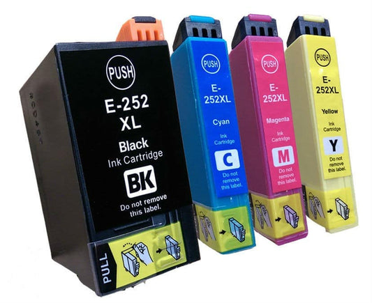 Compatible Premium 4 Pack 252XL Compatible Ink Cartridges [C13T253192-C13T253492] [1BK,1C,1M,1Y] - for use in Epson Printers