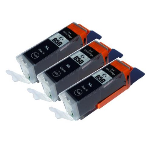 Compatible Premium 3 x PGI-650XLBK Black High Yield Inkjet Cartridge - for use in Canon Printers