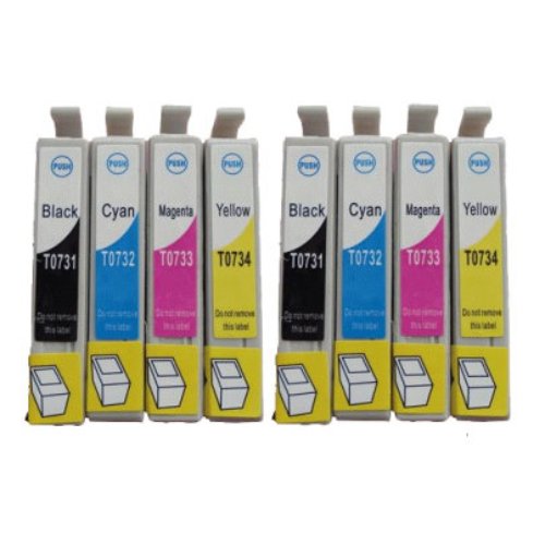 Compatible Premium Ink Cartridges 73N  Cartridge Set of 8 (Bk/C/M/Y x 2 ea) - for use in Epson Printers