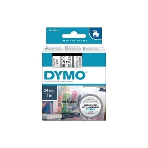 Dymo Blk on Clr 24mmx7m Tape - for use in Dymo Printer