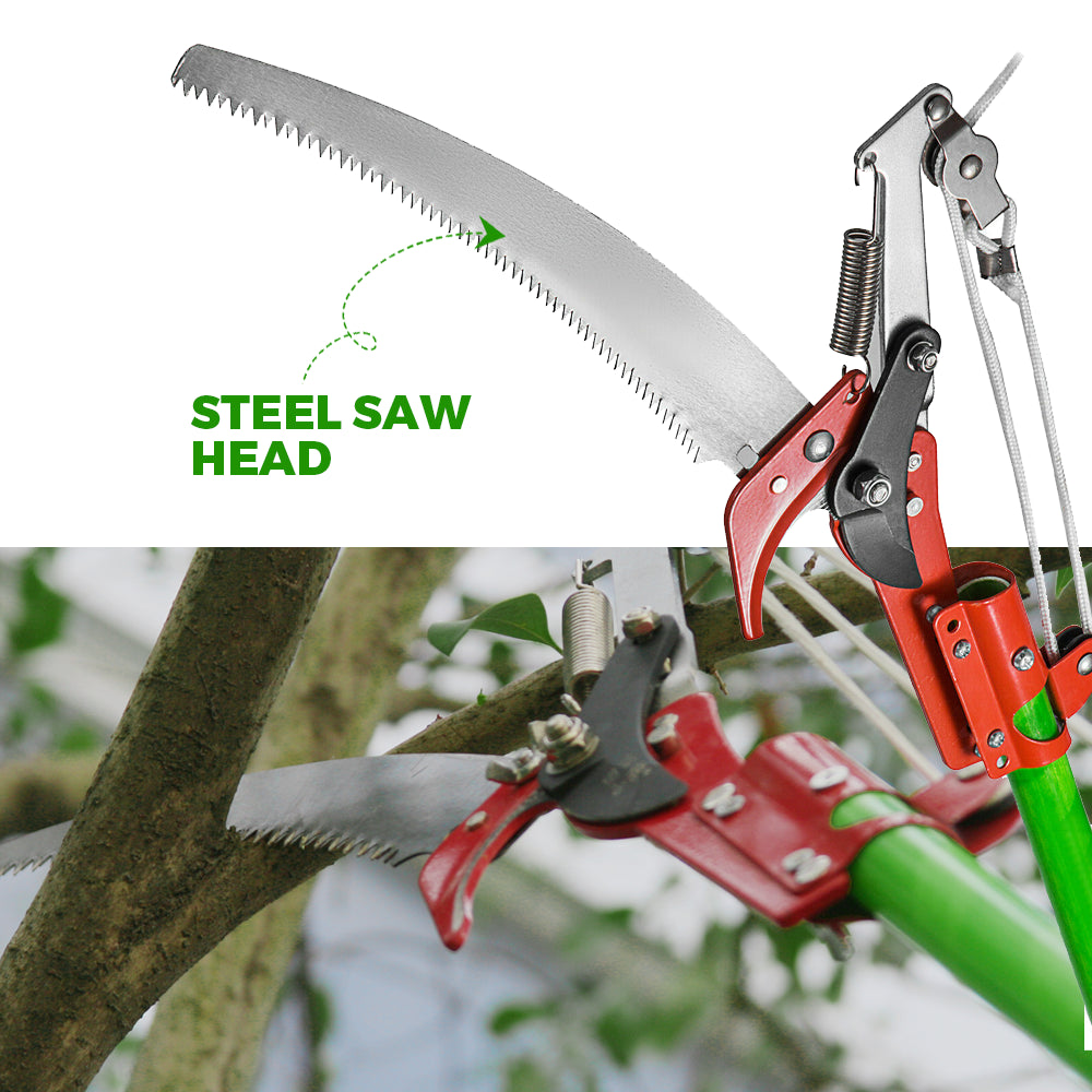 8M Detachable Pole Pruning Saw Tree Trimmer Saw Shearing Portable Storage Bag