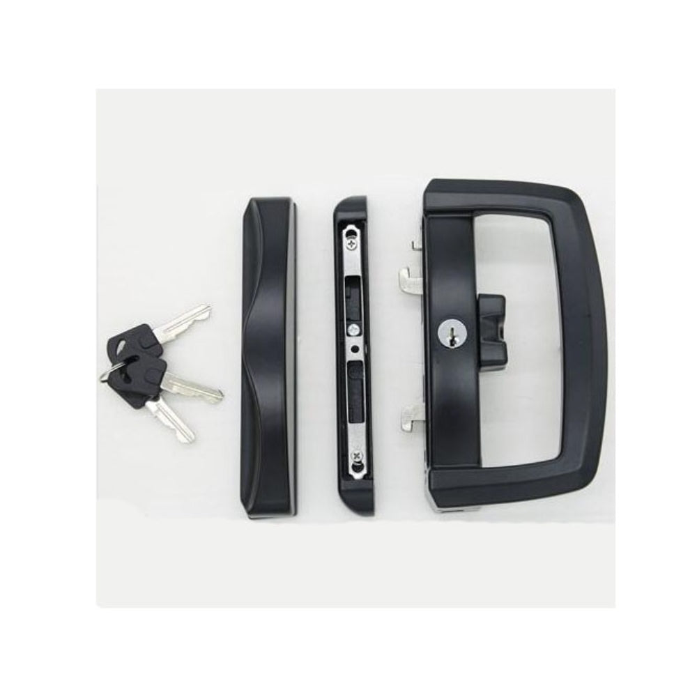 inside key only Sliding Patio Door Alloy Lock Set With 3 Keys Pull Handle Entrance Glass Door