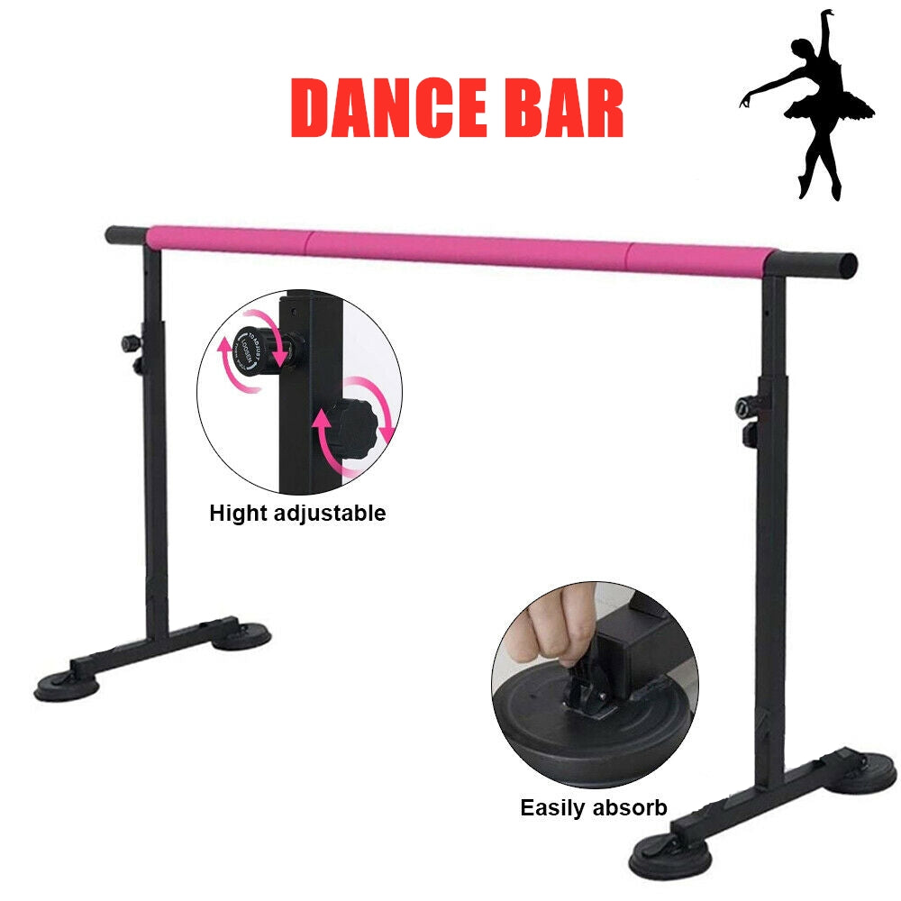 1.5M Safety Portable Ballet Bar Freestanding Stretch Barre Dance Bar Adjustable