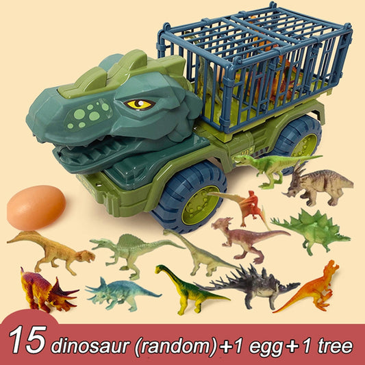 Dinosaur Truck Toy Transport Car Toy Inertial Cars Carrier Vehicle Gift Kids