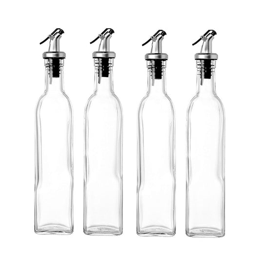 4PCS 500ml Olive Oil Vinegar Pourer Dispenser Cooking Glass Bottle Kitchen Tools